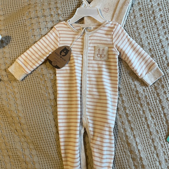 Organic Cotton Striped Baby One Piece - Picture 1 of 1